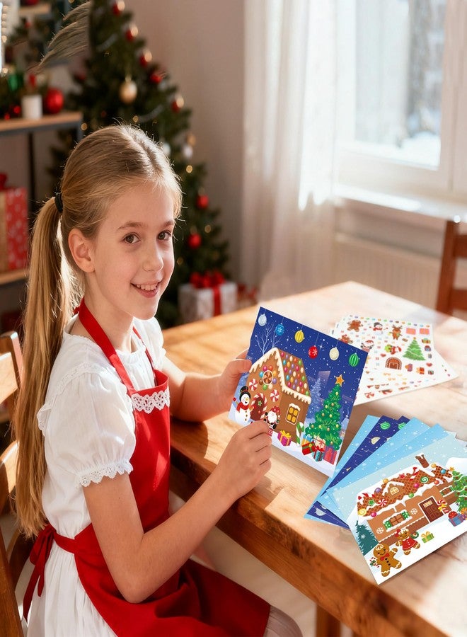 Fairooth 40 Sheets Make a Gingerbread House Stickers Make Your Own Gingerbread House Stickers for Kids DIY Christmas Scene Crafts Sticker Kit for Xmas Holiday Party Home Classroom Games Activities Supplies - Image 5